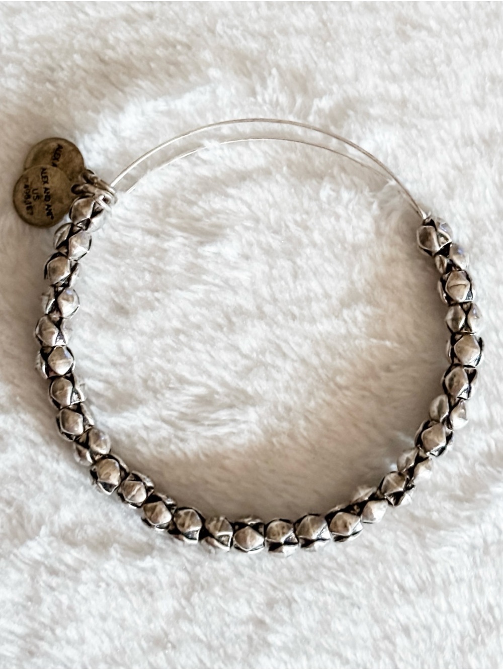 Alex and Ani Traveler Beaded Bangle Bracelet - Silver